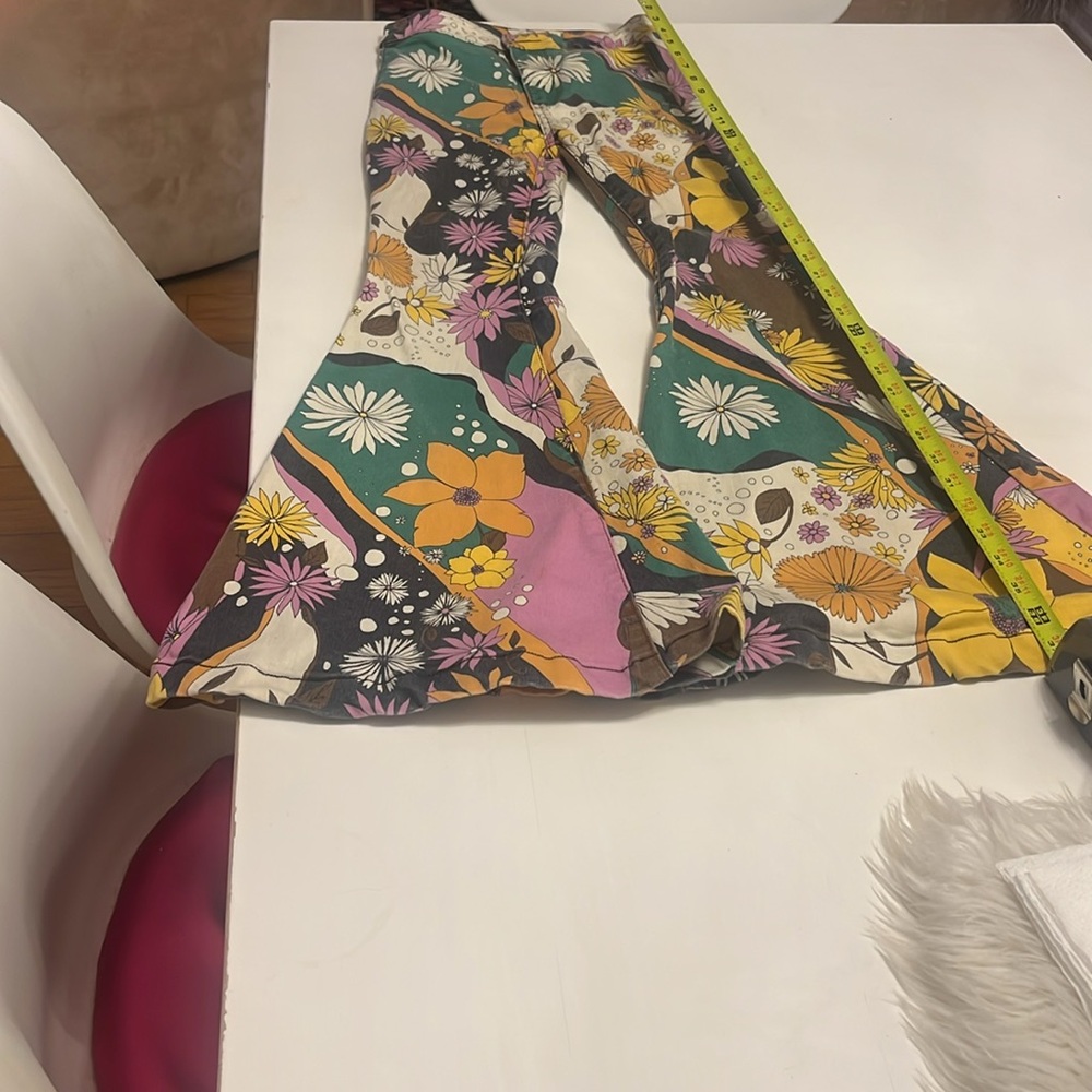 Free People Float On Floral Patterned Flared Jeans